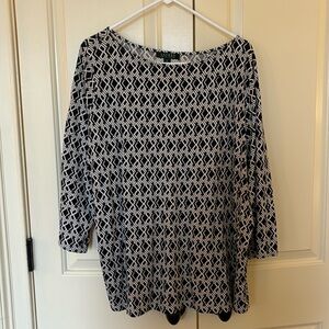 Lauren Ralph Lauren Women’s cotton 3/4 sleeve top